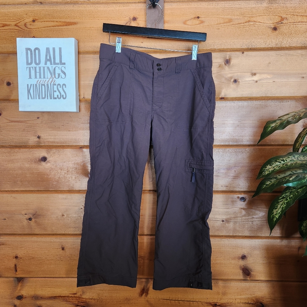 Royal Robbins Nylon Crop Pant Hiking Brown Utility Cargo Capri Athletic 6 X 24"